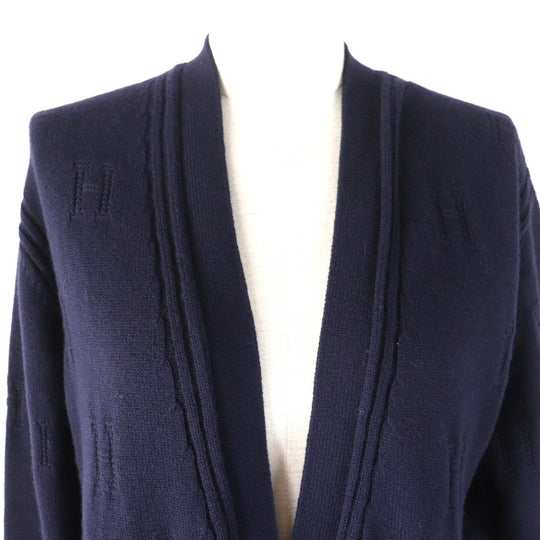 HERMES cardigan Main: 100% wool Navy Women 38 Used Authentic