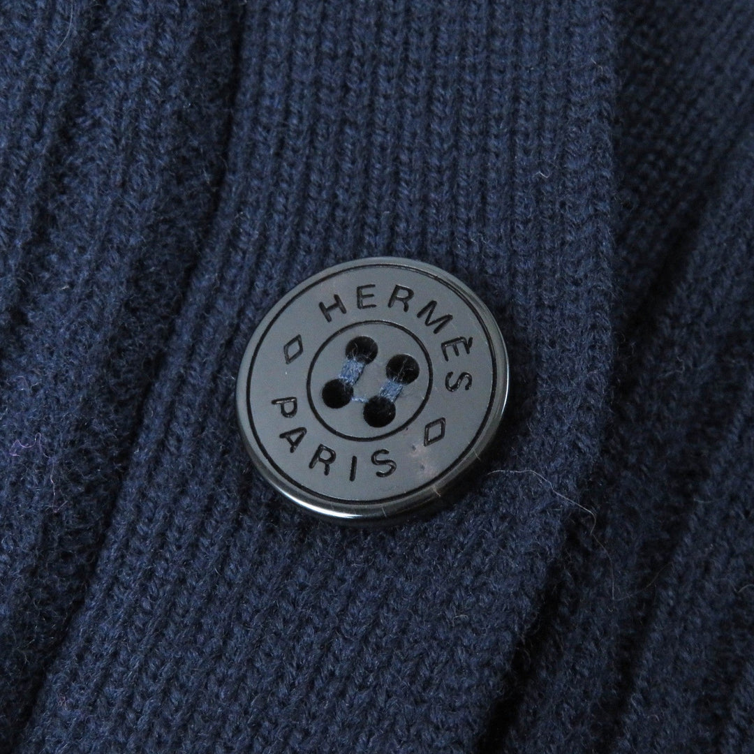HERMES cardigan Main: 100% wool Navy Women 38 Used Authentic