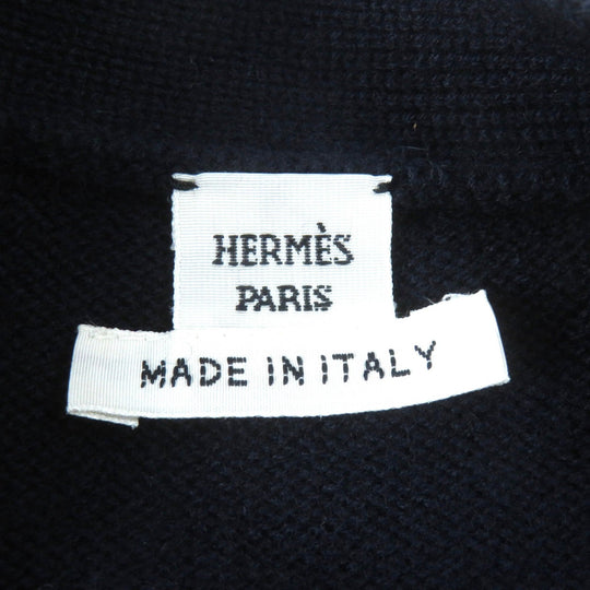 HERMES cardigan Main: 100% wool Navy Women 38 Used Authentic