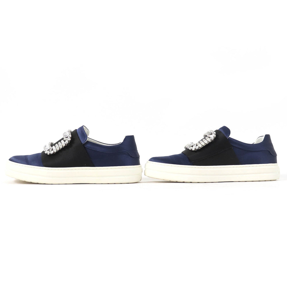 ROGERVIVIER sneakers polyester navy black white Sneaky Viv Women 35 1/2 Used Authentic