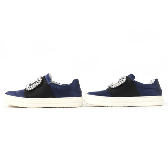 ROGERVIVIER sneakers polyester navy black white Sneaky Viv Women 35 1/2 Used Authentic