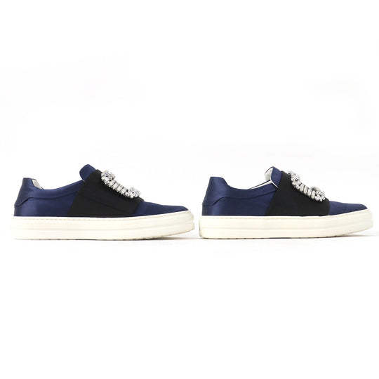 ROGERVIVIER sneakers polyester navy black white Sneaky Viv Women 35 1/2 Used Authentic