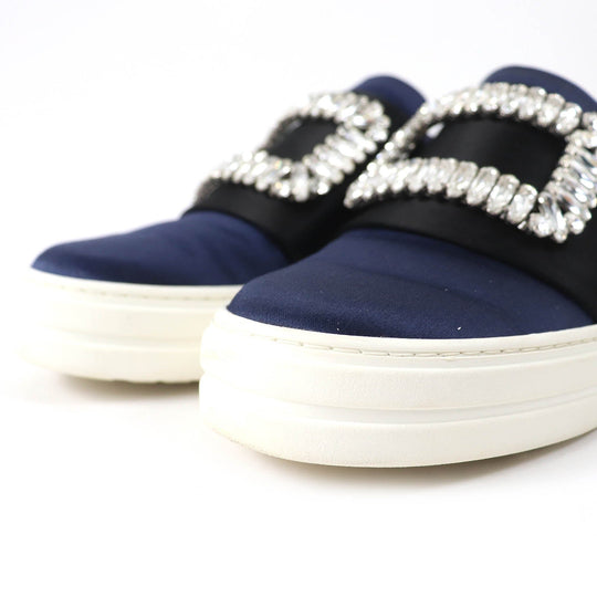 ROGERVIVIER sneakers polyester navy black white Sneaky Viv Women 35 1/2 Used Authentic