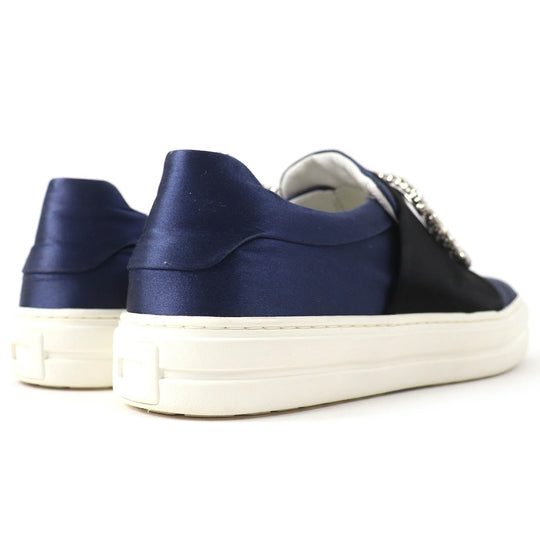 ROGERVIVIER sneakers polyester navy black white Sneaky Viv Women 35 1/2 Used Authentic