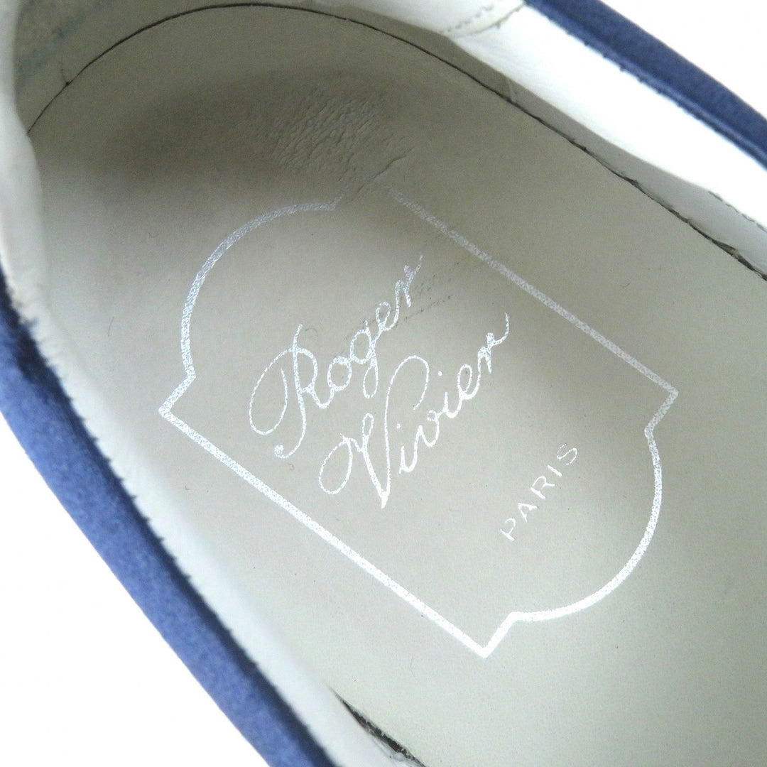 ROGERVIVIER sneakers polyester navy black white Sneaky Viv Women 35 1/2 Used Authentic