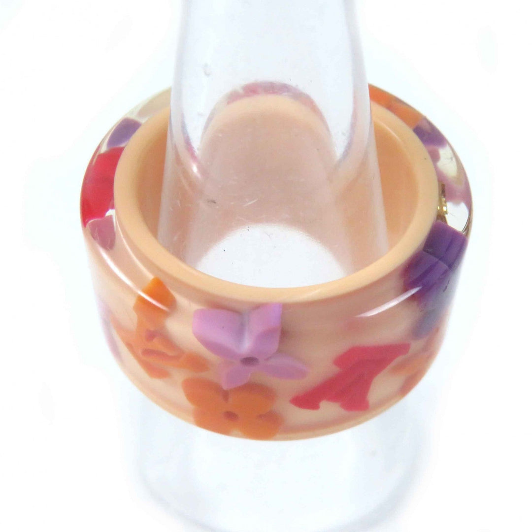 LOUIS VUITTON Ring M65037 Resin, Plastic Clear Beige Multicolor Bergfarandall Women M Used Authentic