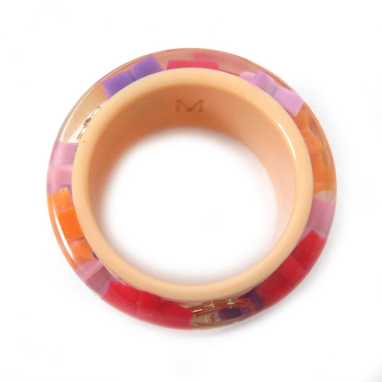 LOUIS VUITTON Ring M65037 Resin, Plastic Clear Beige Multicolor Bergfarandall Women M Used Authentic