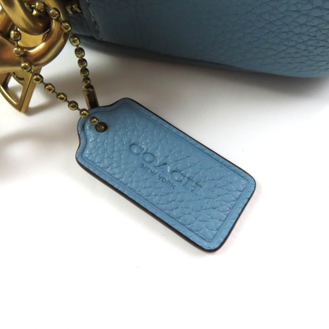 COACH Shoulder Bag C3881 Main: Leather Light blue Willow Women Used Authentic