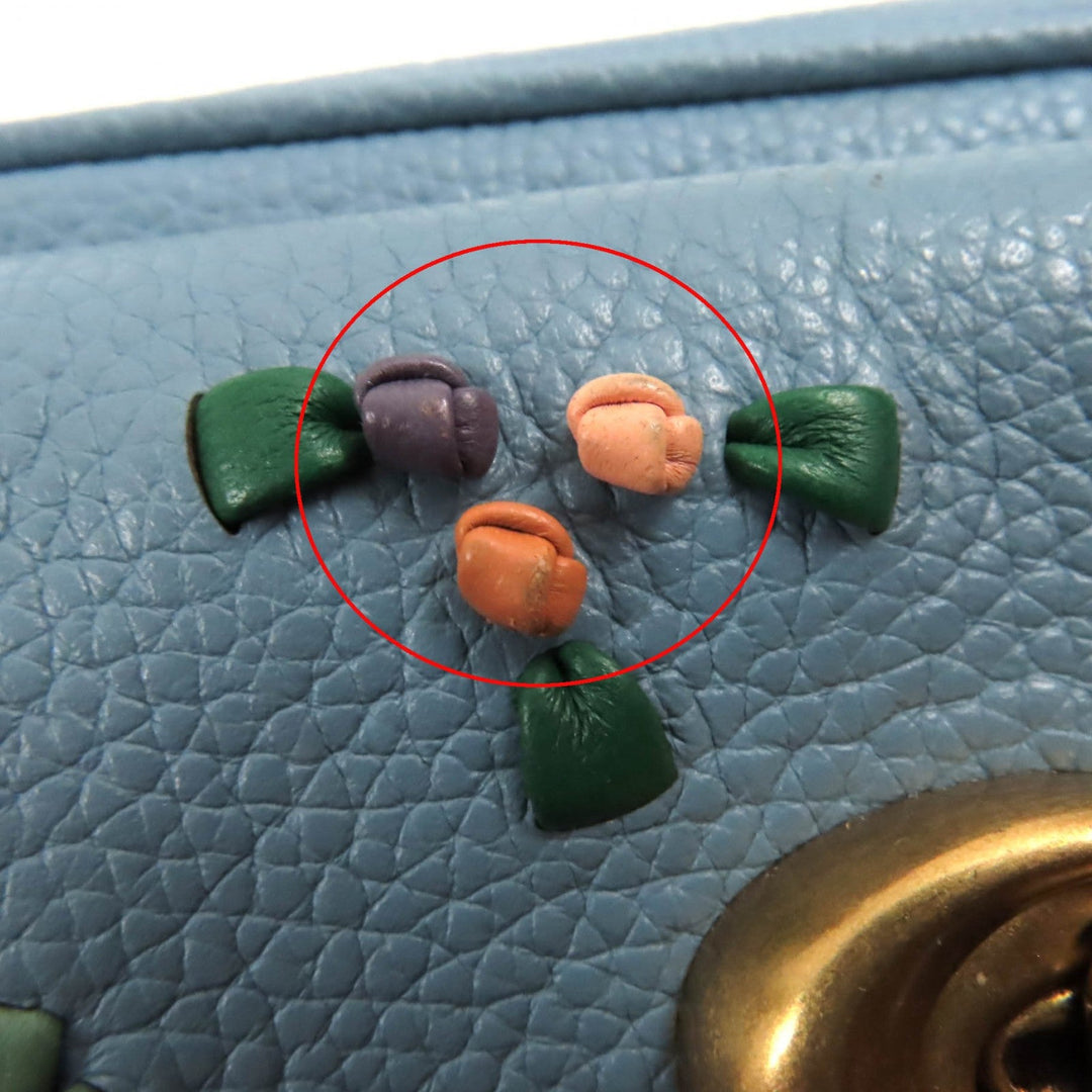 COACH Shoulder Bag C3881 Main: Leather Light blue Willow Women Used Authentic