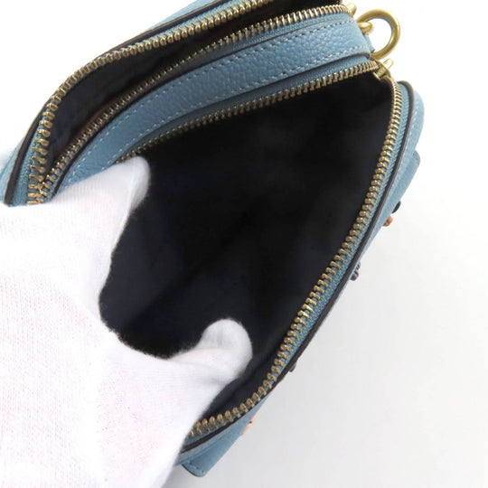 COACH Shoulder Bag C3881 Main: Leather Light blue Willow Women Used Authentic