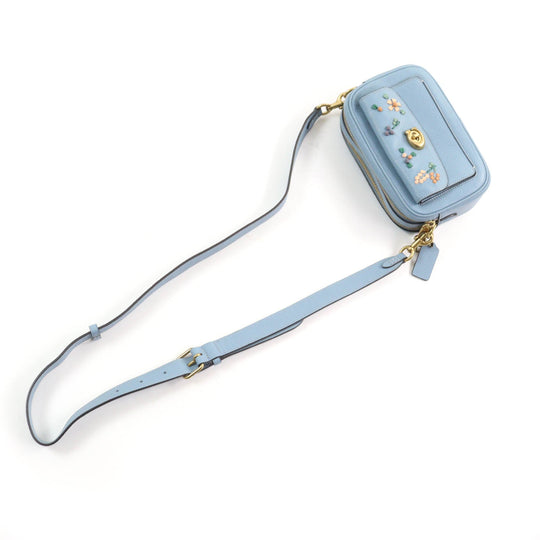 COACH Shoulder Bag C3881 Main: Leather Light blue Willow Women Used Authentic