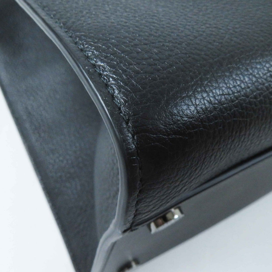 BVLGARI Tote Bag 291105 Main: Leather black logo large tote bag Women Used Authentic