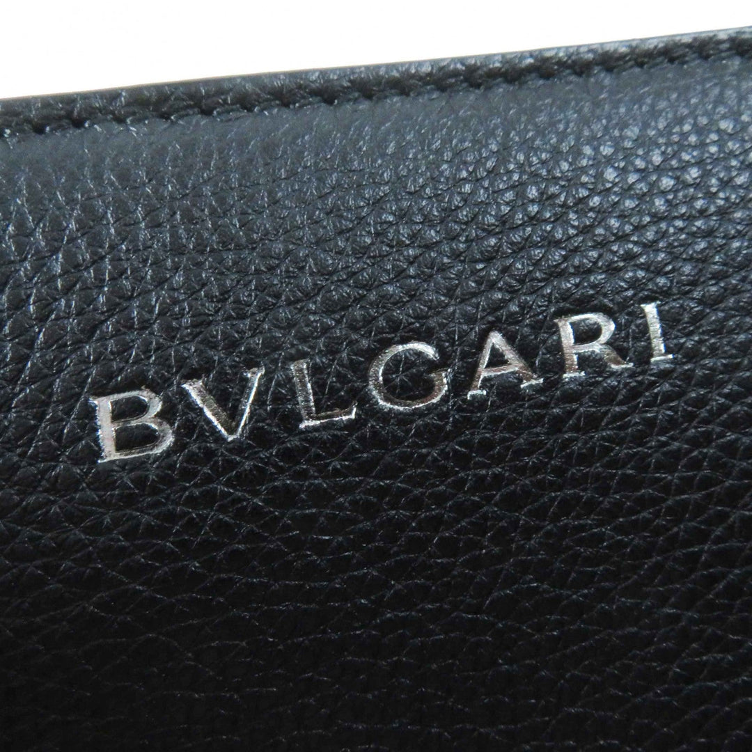 BVLGARI Tote Bag 291105 Main: Leather black logo large tote bag Women Used Authentic