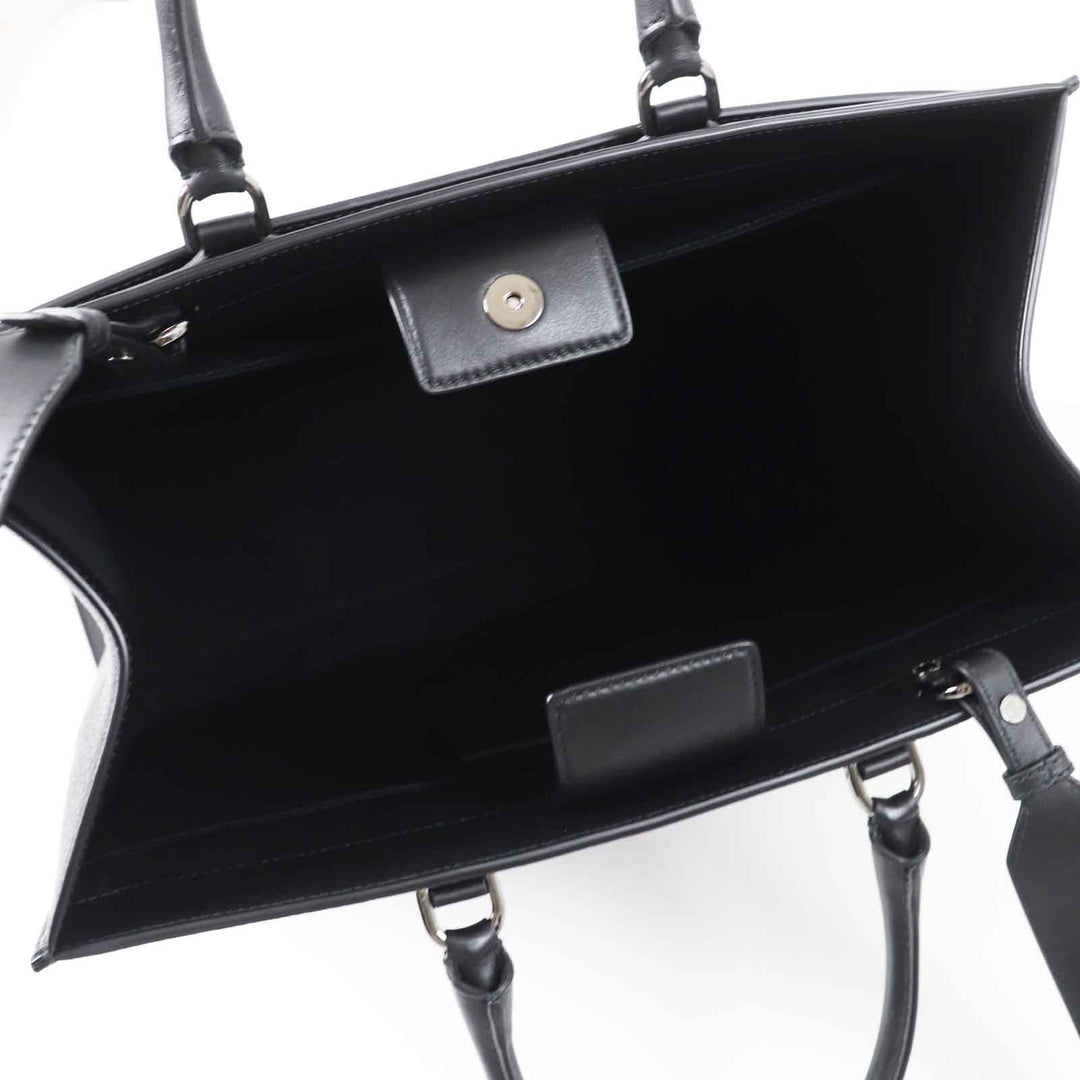 BVLGARI Tote Bag 291105 Main: Leather black logo large tote bag Women Used Authentic