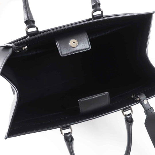 BVLGARI Tote Bag 291105 Main: Leather black logo large tote bag Women Used Authentic