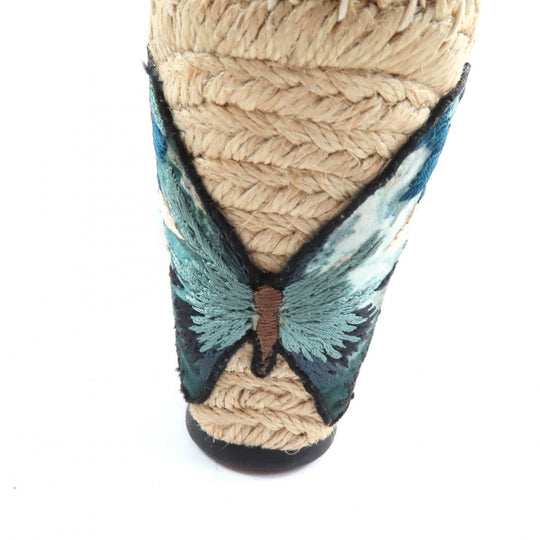 Valentino Garavani Sandals Main: Canvas, Part: Leather black Women 37 Used Authentic