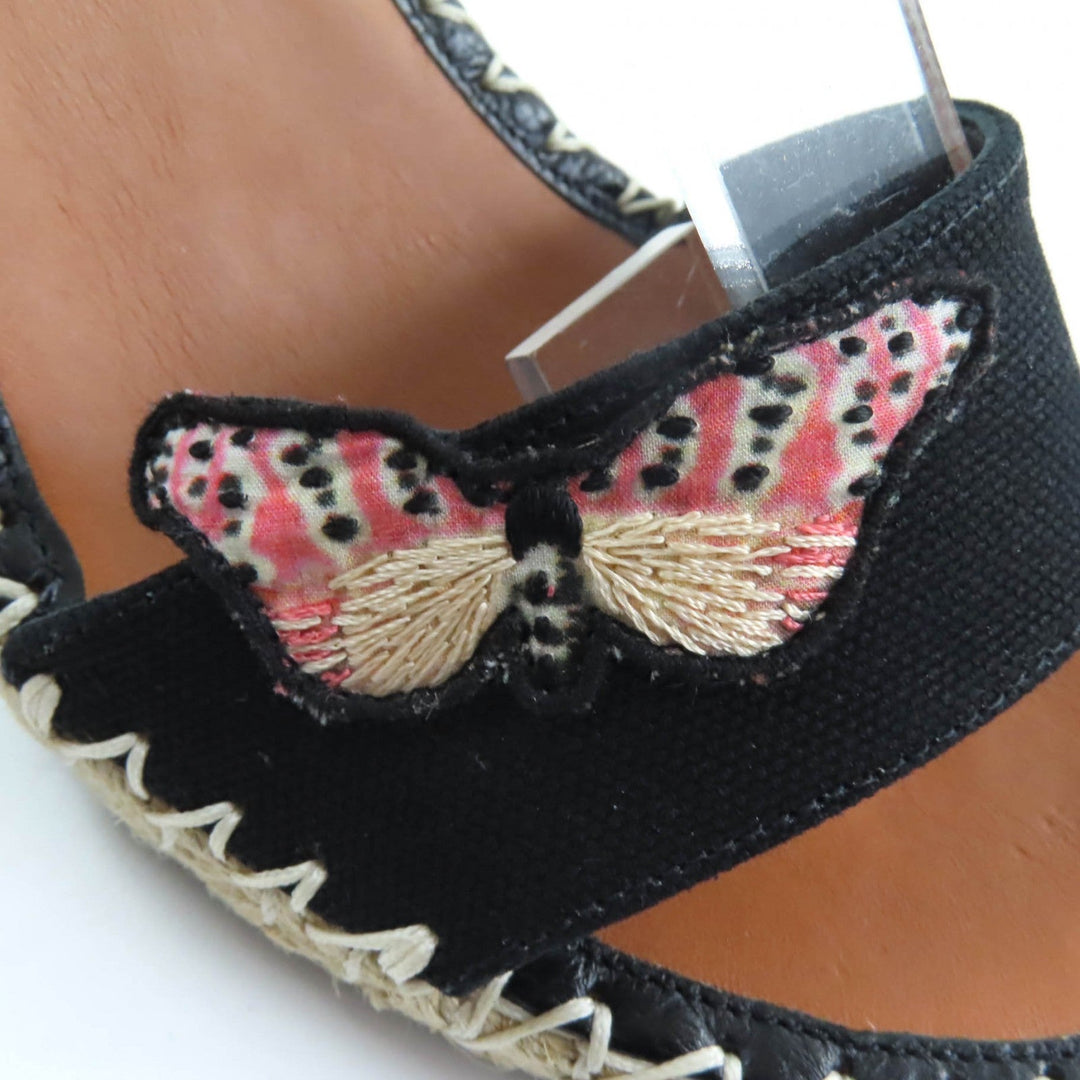 Valentino Garavani Sandals Main: Canvas, Part: Leather black Women 37 Used Authentic