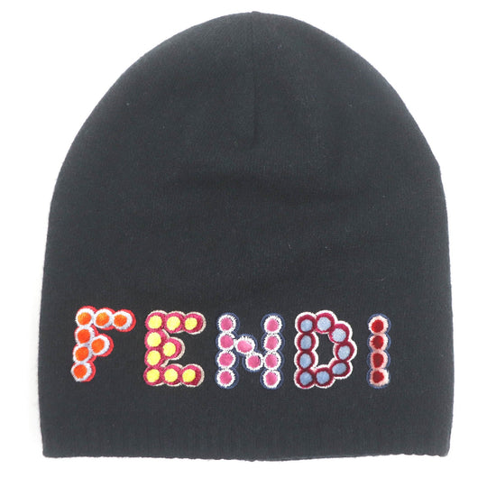 FENDI Knit cap FXQ635 A1CE Main: 70% wool, Main: 30% cashmere black mens Used Authentic