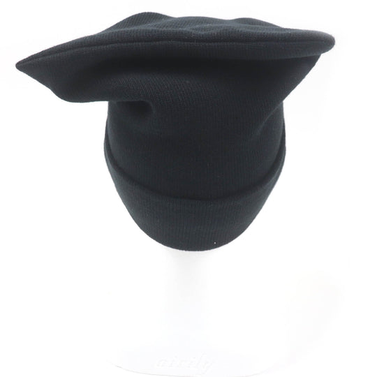 LOUIS VUITTON Knit cap M93312 Main: 100% wool, Leather part: Cowhide black mens S Used Authentic