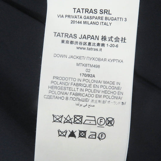 TATRAS Down jacket MTK8TM498 Outer: 100% wool, Lining: 90% nylon, Lining: 10% polyurethane, Filling: 90% down, Filling: 10% feather Navy CORBEZZOLO mens 02 (170/92A) Used Authentic