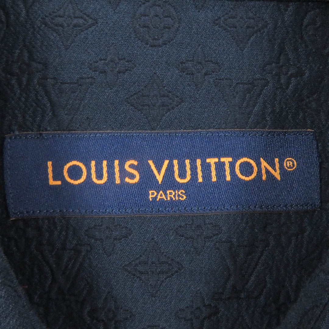 LOUIS VUITTON Short sleeve shirt 1AFRNJ Main: 60% silk, Main: 40% cotton Navy mens L Used Authentic