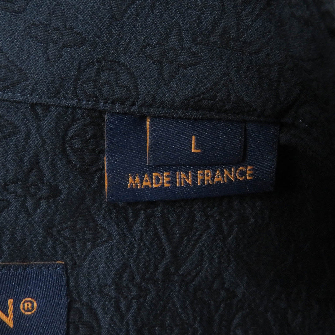 LOUIS VUITTON Short sleeve shirt 1AFRNJ Main: 60% silk, Main: 40% cotton Navy mens L Used Authentic