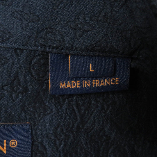 LOUIS VUITTON Short sleeve shirt 1AFRNJ Main: 60% silk, Main: 40% cotton Navy mens L Used Authentic