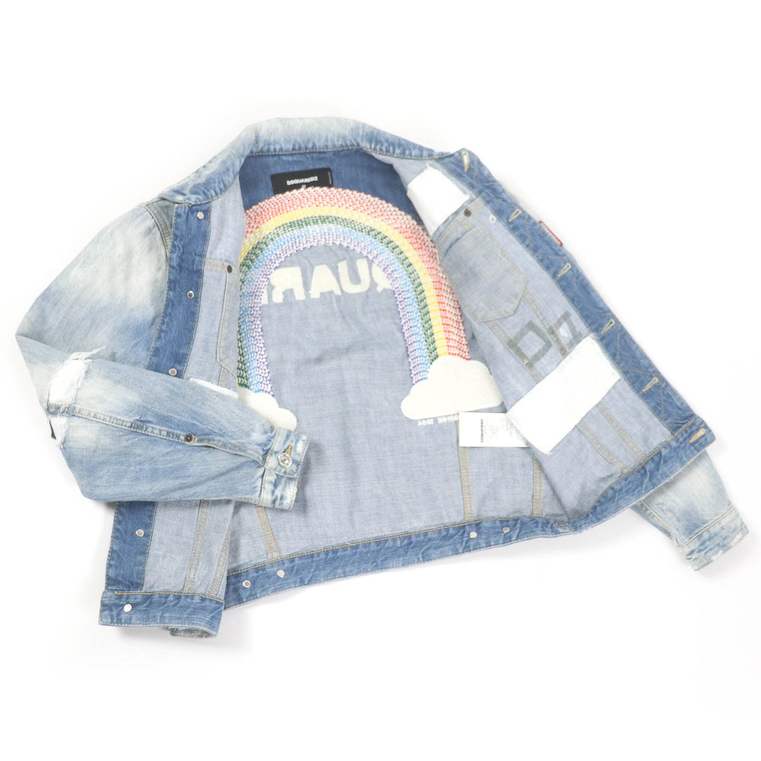 DSQUARED2 Denim Jacket S71AN0164 Main: 100% cotton, part: 100% polyester, part: 100% rayon Indigo blue Dan Jean Jacket mens 44 Used Authentic