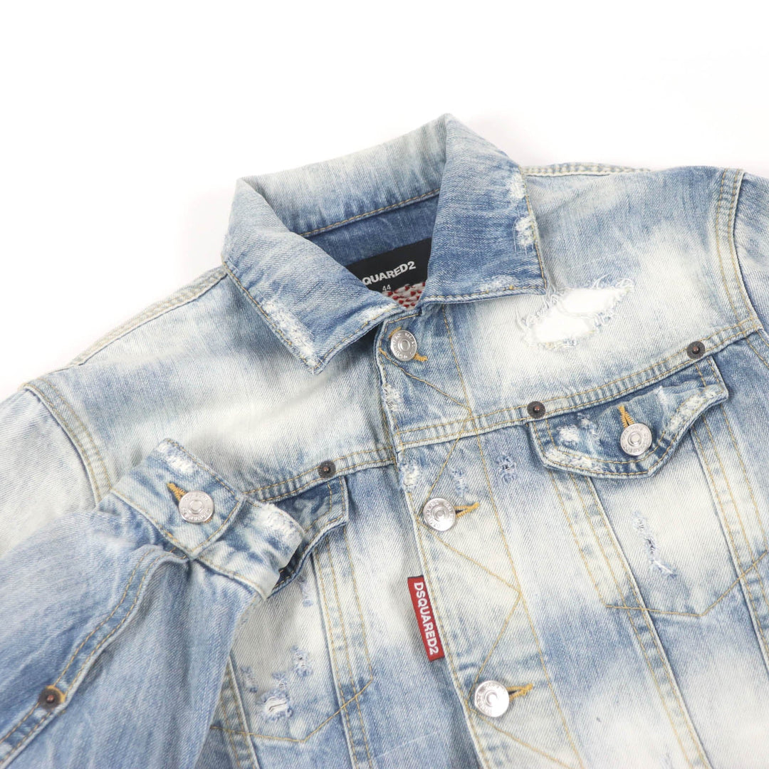DSQUARED2 Denim Jacket S71AN0164 Main: 100% cotton, part: 100% polyester, part: 100% rayon Indigo blue Dan Jean Jacket mens 44 Used Authentic