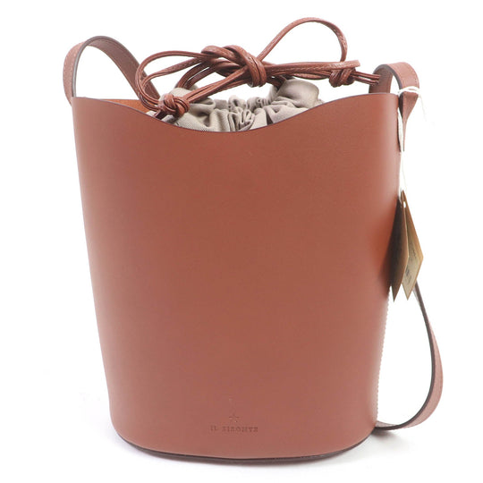 IL BISONTE Shoulder Bag Main: Leather Brown (reddish) ROSETO BUCKET BAG Women Used Authentic