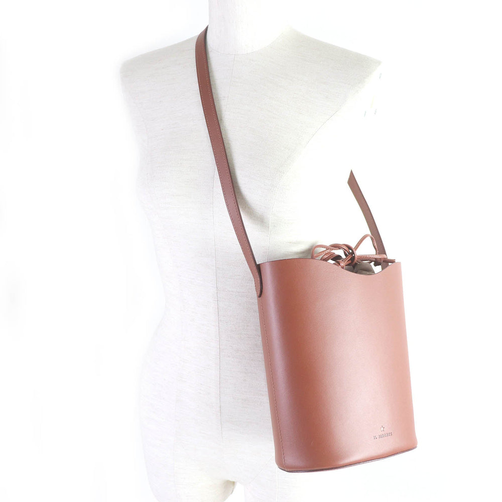 IL BISONTE Shoulder Bag Main: Leather Brown (reddish) ROSETO BUCKET BAG Women Used Authentic