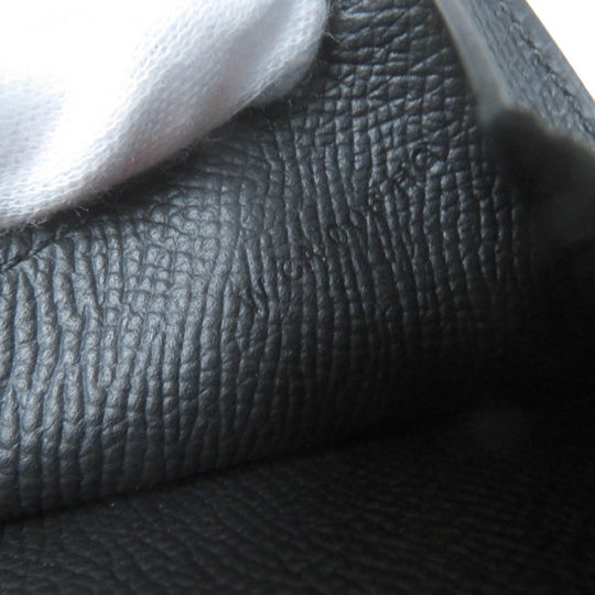 HERMES Bifold Wallet Main: Epsom black Bean compact Women Used Authentic