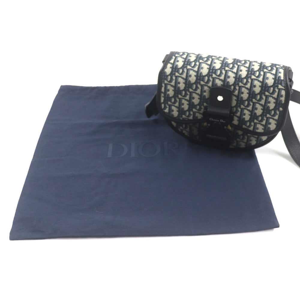 Dior HOMME Shoulder Bag 1ADPO033YKY_H27E Main: Canvas, Part: Leather Beige black Oblique jacquard Gallop Gallop Bag Mini mens Used Authentic