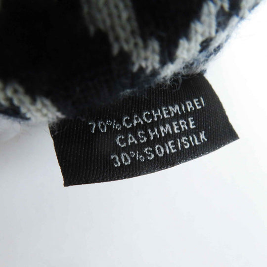 HERMES hair accessory Main: Cashmere, Main: Silk Navy white Claudia Women Used Authentic
