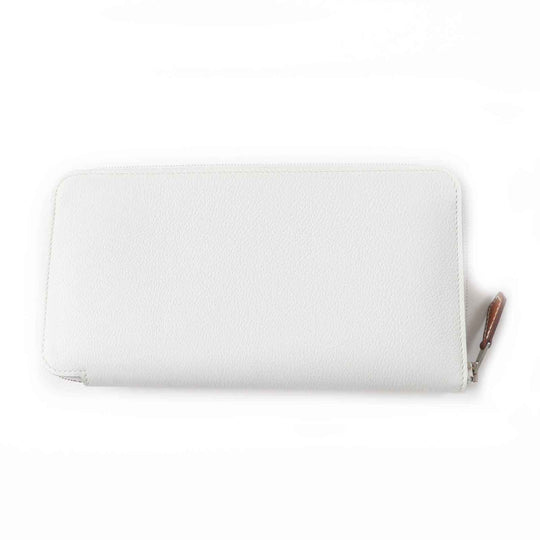 HERMES Long Wallet Purse Main: Evercolor, Lining: Silk New White Azap long silk in Women Used Authentic