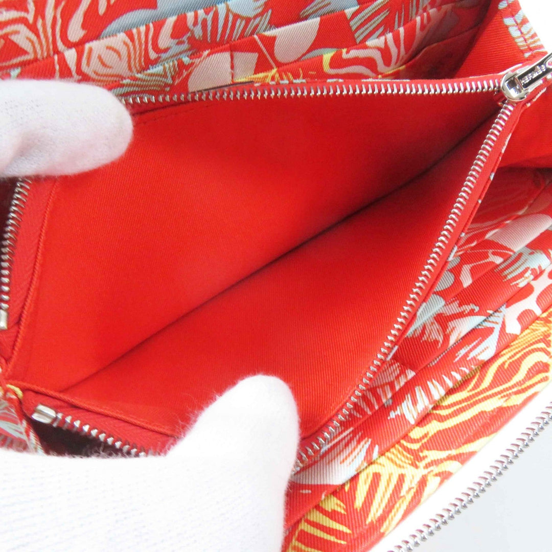 HERMES Long Wallet Purse Main: Evercolor, Lining: Silk New White Azap long silk in Women Used Authentic