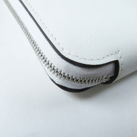 HERMES Long Wallet Purse Main: Evercolor, Lining: Silk New White Azap long silk in Women Used Authentic