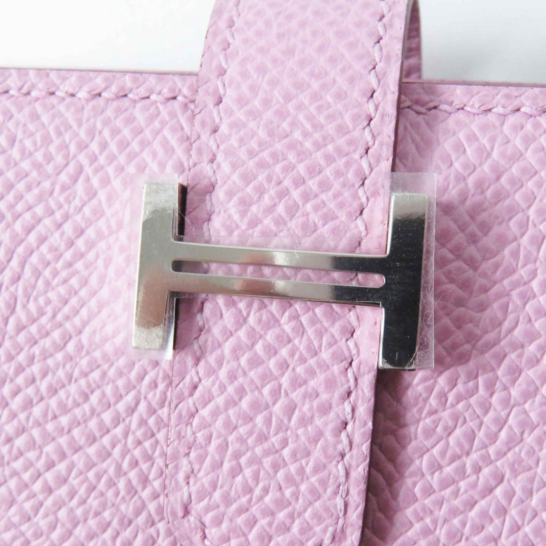 HERMES Bifold Wallet Main�FEpsom Morve Silvestre Bearn Mini Women Used Authentic