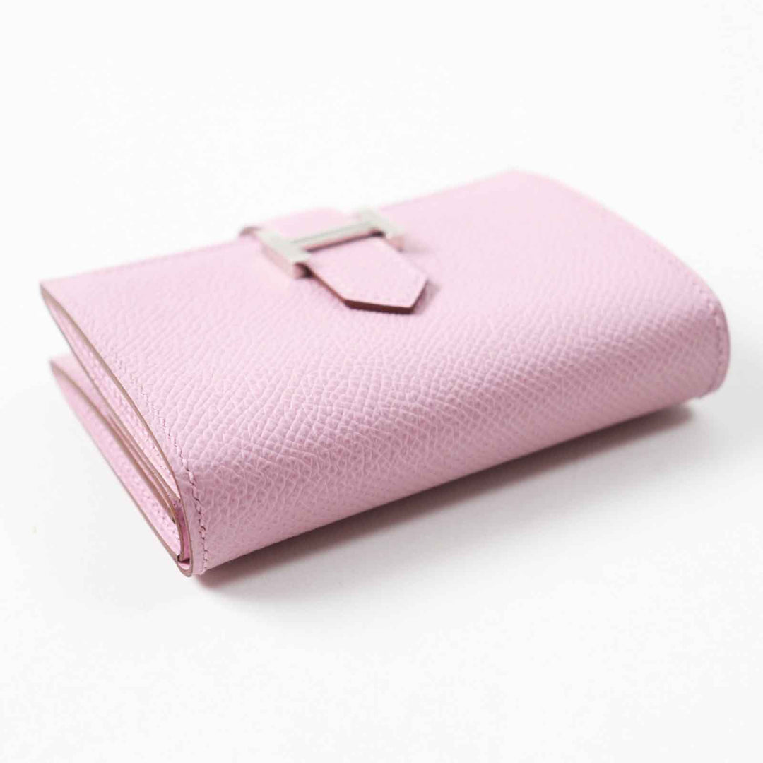 HERMES Bifold Wallet Main�FEpsom Morve Silvestre Bearn Mini Women Used Authentic