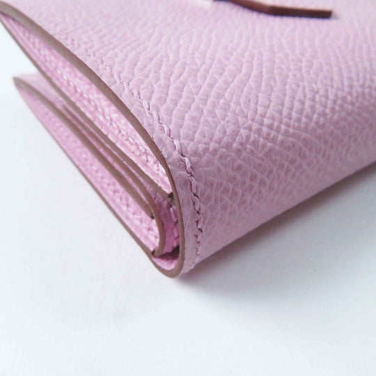 HERMES Bifold Wallet Main�FEpsom Morve Silvestre Bearn Mini Women Used Authentic