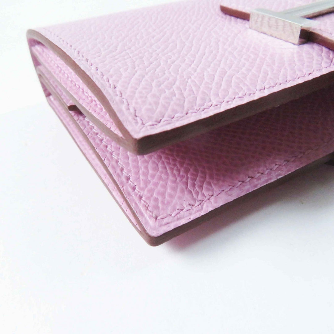 HERMES Bifold Wallet Main�FEpsom Morve Silvestre Bearn Mini Women Used Authentic