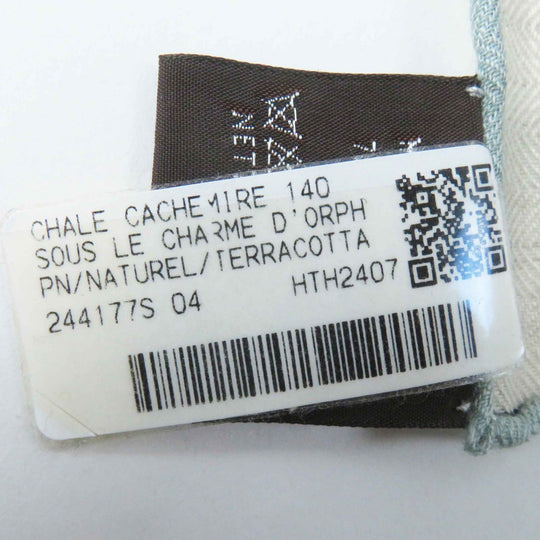 HERMES Stall Main: 70% cashmere, Main: 30% silk Terracotta White Carre140 Caregean Under the Charm of Orpheus Women Used Authentic