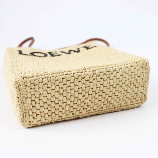 LOEWE Shoulder Bag A563S30X05 Main: Raffia, Part: Leather Brown natural Standard A5 Women Used Authentic