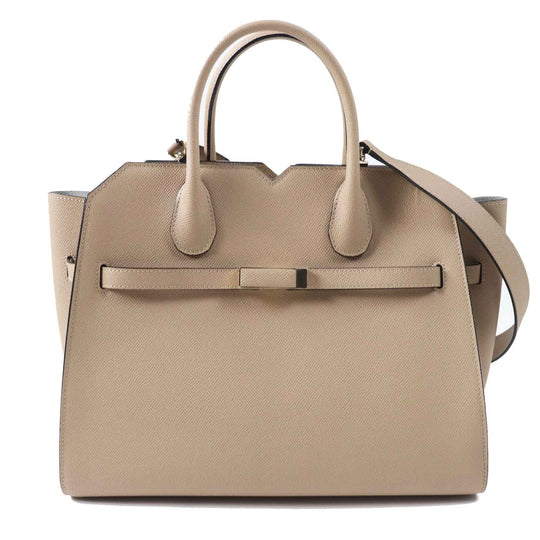 Valextra Shoulder Bag Main: Soft calfskin Cashmere (beige type) Milano bag medium Women Used Authentic