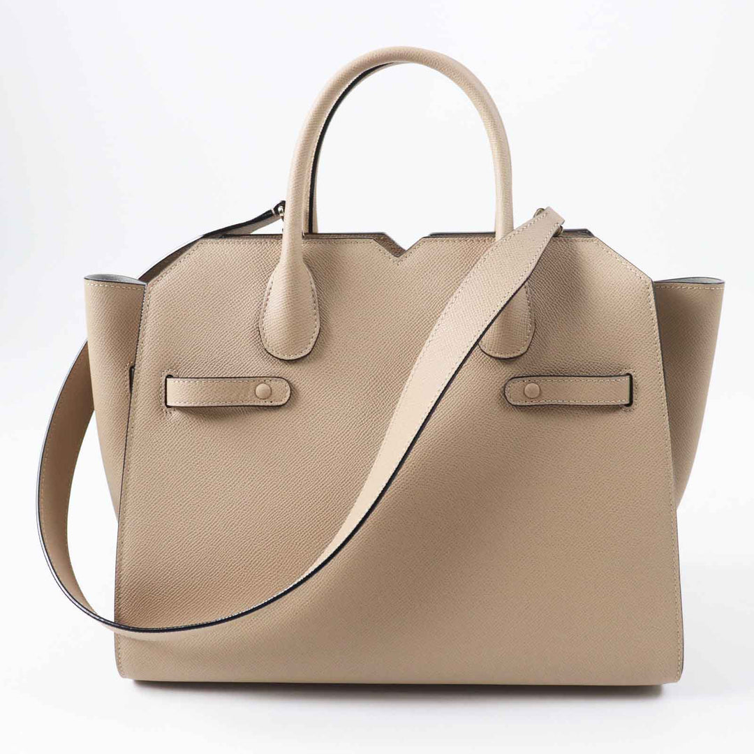 Valextra Shoulder Bag Main: Soft calfskin Cashmere (beige type) Milano bag medium Women Used Authentic