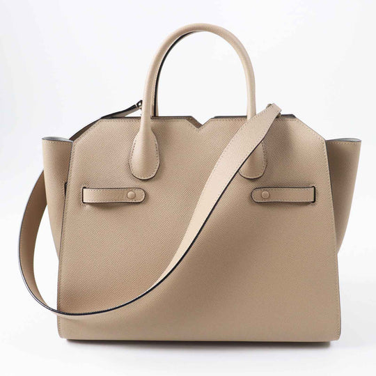 Valextra Shoulder Bag Main: Soft calfskin Cashmere (beige type) Milano bag medium Women Used Authentic