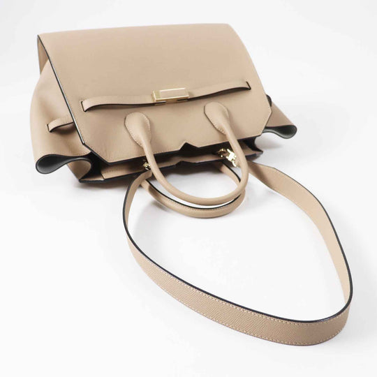 Valextra Shoulder Bag Main: Soft calfskin Cashmere (beige type) Milano bag medium Women Used Authentic