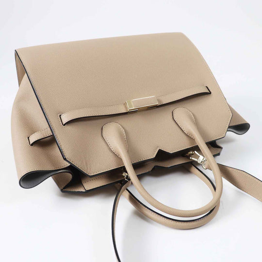 Valextra Shoulder Bag Main: Soft calfskin Cashmere (beige type) Milano bag medium Women Used Authentic