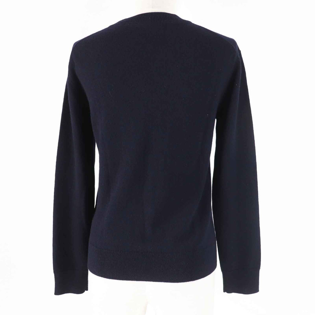 HERMES knit 4E2604D1 Main: 100% cashmere Dark navy Women 36 Used Authentic