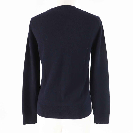HERMES knit 4E2604D1 Main: 100% cashmere Dark navy Women 36 Used Authentic